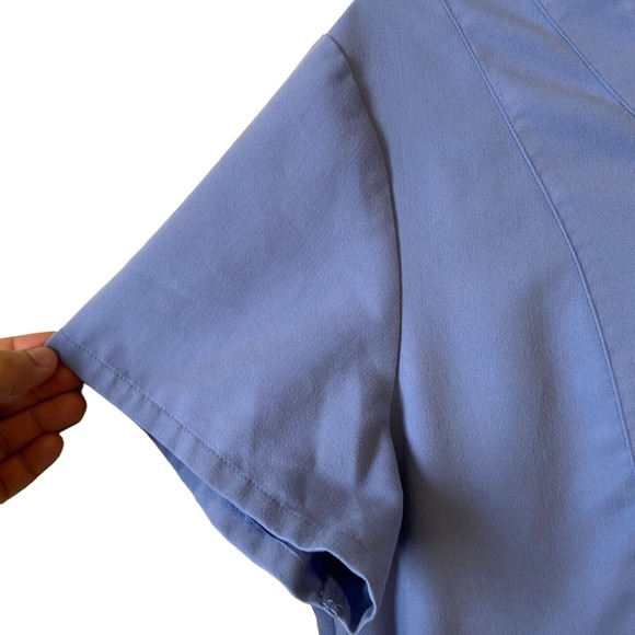 Grey's Anatomy by Barco Scrub Top Large Blue Workwear Career wear Pockets V-Neck - Picture 5 of 11